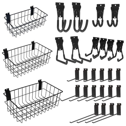 29 PCS Slatwall Accessories Kit for Garage Rooms Shops Storage