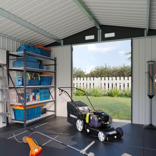 10x8FT Shed with Floor Galvanized Steel Outdoor Storage Shed