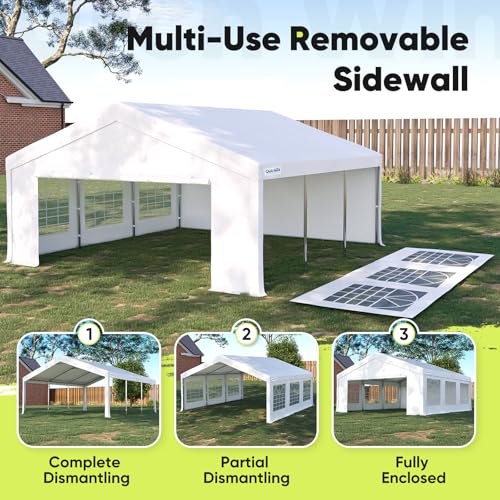 20'x20' Heavy Duty Party Tent Outdoor Canopy with Church Windows