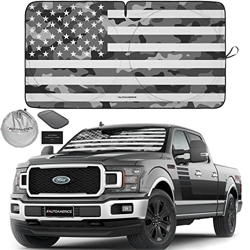 Truck Windshield Sun Shade with Storage Pouch & Anti