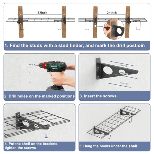 2 Pack Garage Wall Shelves