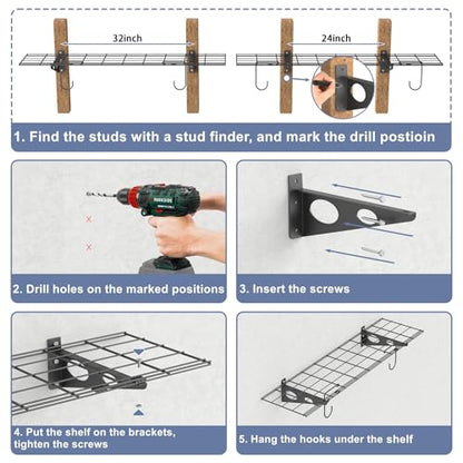2 Pack Garage Wall Shelves