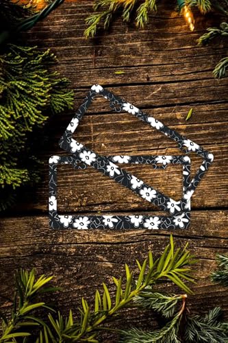 Black and White Flowers License Plate Frames