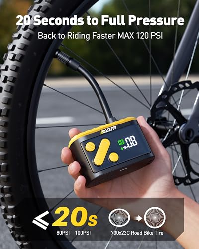 Electric Bike Pump 20s Fast Inflate 120 PSI