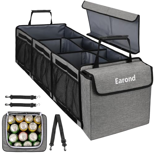 Collapsible Trunk Organizer with Insulated Leakproof Cooler Bag