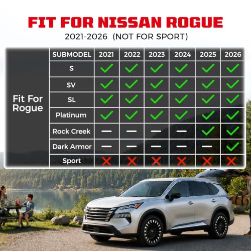 TPE Floor Mats Set for Nissan Rogue 2026 2025 2024 2023 2022 2021