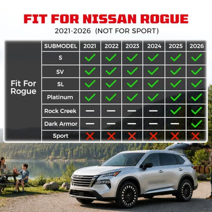 TPE Floor Mats Set for Nissan Rogue 2026 2025 2024 2023 2022 2021
