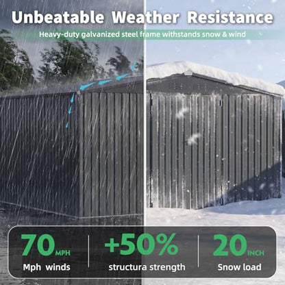 10' x 12' Large Metal Outdoor Storage Shed