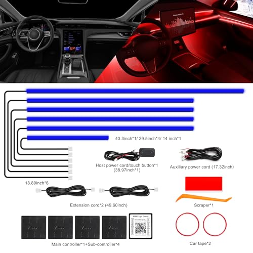 Acrylic Interior Car LED Strip Light with Wireless APP