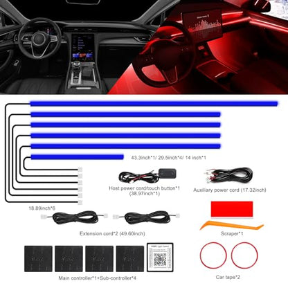 Acrylic Interior Car LED Strip Light with Wireless APP