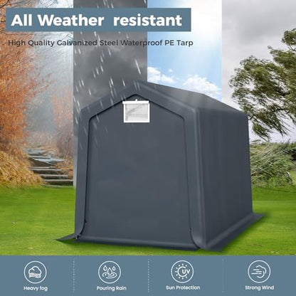 6x10 ft Storage Shelter Shed Portable Outdoor Carport Garage