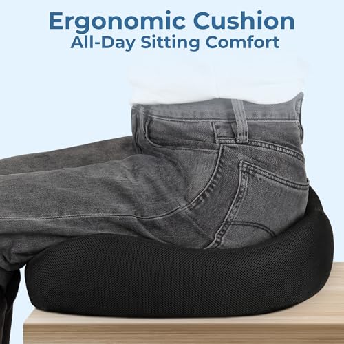 Seat Cushion Memory Foam Chair Cushion for Tailbone Pain Relief