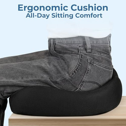 Seat Cushion Memory Foam Chair Cushion for Tailbone Pain Relief