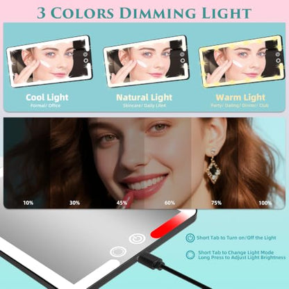 2pcs Car Visor Vanity Mirror with Lights (2 Count)
