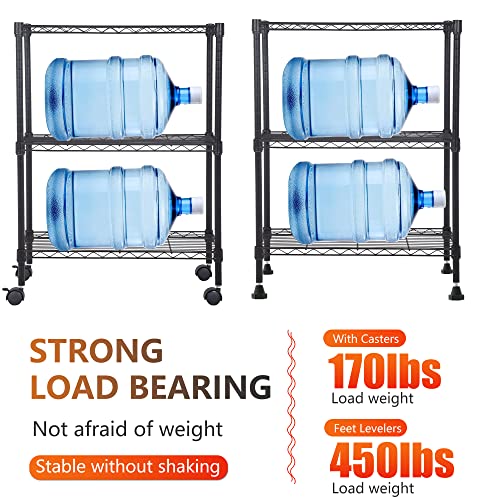 3 Tier Wire Shelf with Wheels