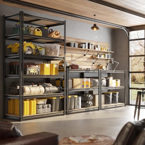 6 Tier 78" H Metal Shelving Adjustable Interlocking for Garage Warehouse
