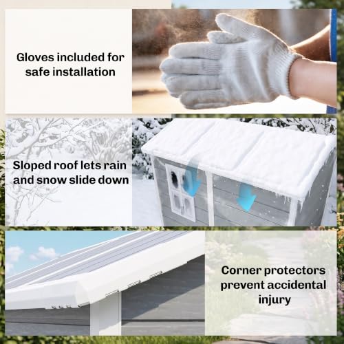 4.3' x 6.1' Outdoor Storage Shed Waterproof Resin with Floor Gray