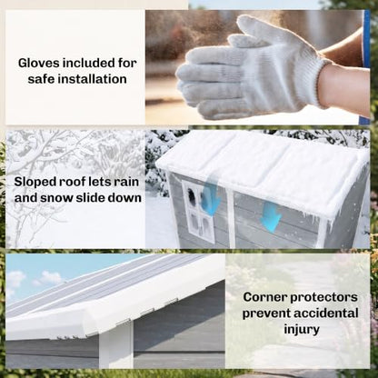 4.3' x 6.1' Outdoor Storage Shed Waterproof Resin with Floor Gray