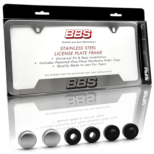 Authentic BBS Brushed Chrome License Plate Frame