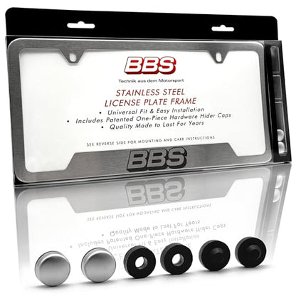 Authentic BBS Brushed Chrome License Plate Frame