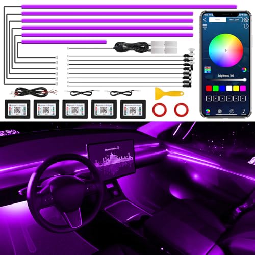 Acrylic Interior Car LED Strip Light with Wireless APP