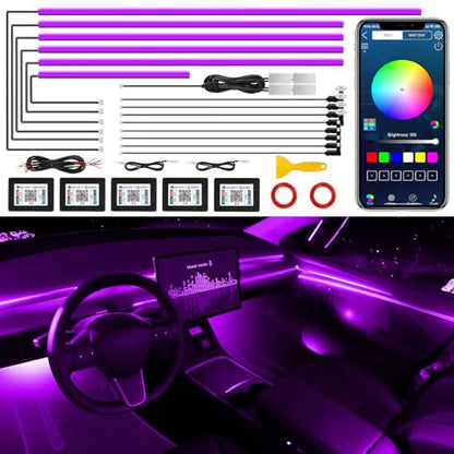 Acrylic Interior Car LED Strip Light with Wireless APP