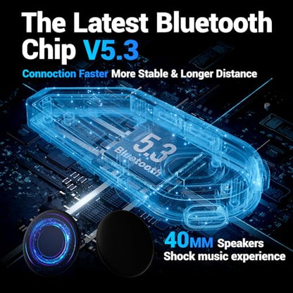 Helmet Bluetooth Headset with RGB Lights for Riders