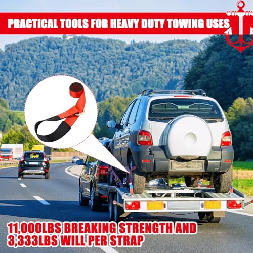 8 Pack 2" x 8ft Lasso Tow Truck Straps with D Ring 11 (8 Count)