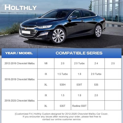 10 Layers Car Cover Custom Fit for Chevrolet Chevy Malibu