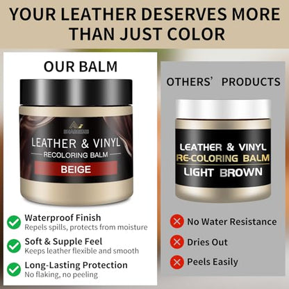 Leather Recoloring Balm and Leather Repair Kit for Furniture
