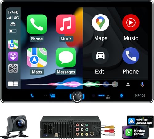 Single Din Car Stereo Wireless Apple Carplay Android Auto Radio
