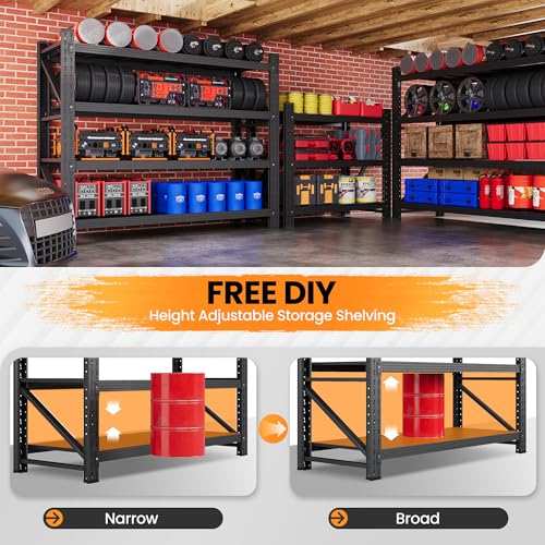 40”W Metal Storage Shelves (4 Count)