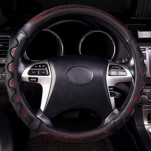 car Steering Wheel Cover Faux Leather Massage Universal fit 3D Honeycomb Hole Anti