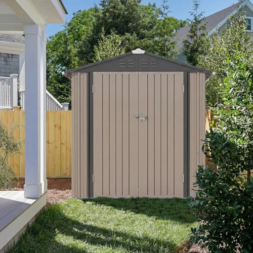 Metal Outdoor Storage Shed 6 x 8 FT Metal Shed with Lockable Door