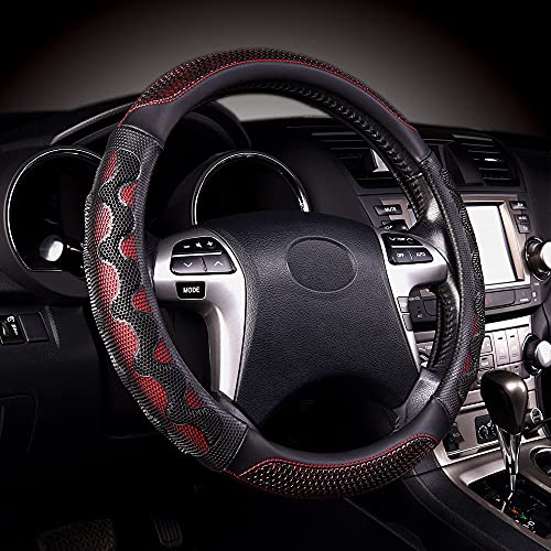 car Steering Wheel Cover Faux Leather Massage Universal fit 3D Honeycomb Hole Anti