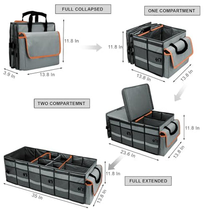 Car Trunk Organizer and Storage with Removable Leakproof Cooler Bag