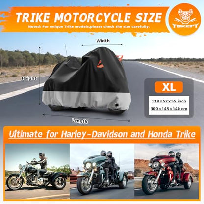 Trike Cover Heavy Duty Waterproof 3 Wheel Motorcycle Cover