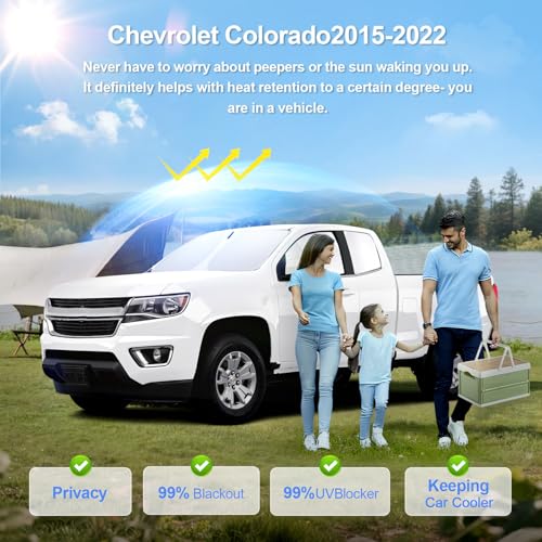 6pcs Car Window Shades for Chevrolet Colorado 2015 (6 Count)
