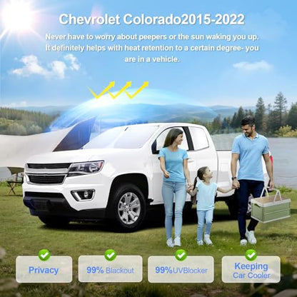 6pcs Car Window Shades for Chevrolet Colorado 2015 (6 Count)