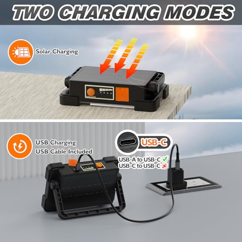 120W Solar Rechargeable 144 LED Work Light