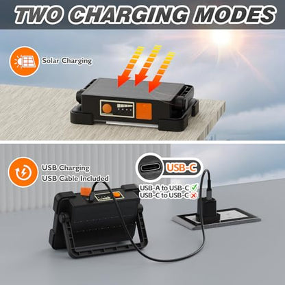 120W Solar Rechargeable 144 LED Work Light