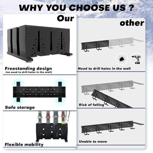 Heavy Duty Metal Ski Storage Rack