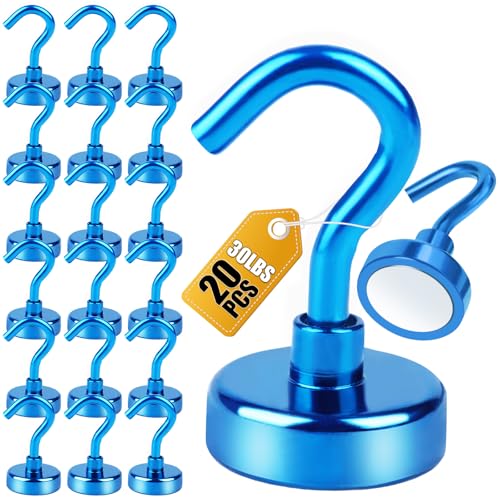 Magnetic Hooks 20pcs 30lbs+ Cruise Essentials 2026 Magnet Hook Blue (20 Count)