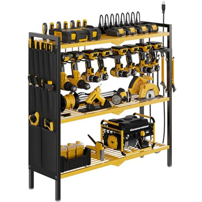 Power Tool Organizer Cart with Charging Station