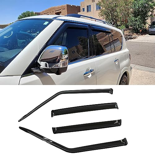 Window Visors Dark Smoke Rain Guards for 2017