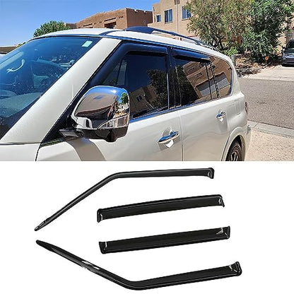 Window Visors Dark Smoke Rain Guards for 2017