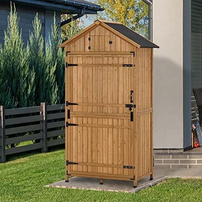 Large Outdoor Storage Cabinet with 3 Adjustable Shelves