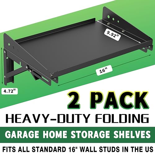 Garage Folding Storage Rack Shelves (2 Count)