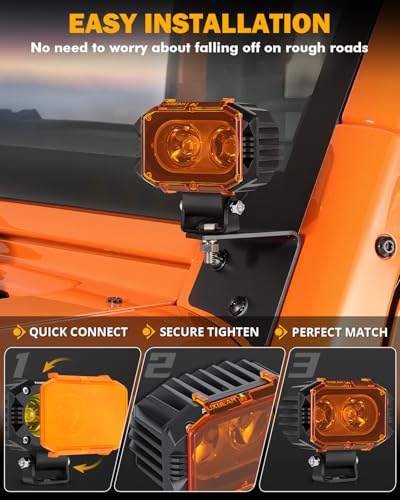 4 Inch R4 Series Square Offroad 2300K Dark Amber Protective Cover (2 Count)