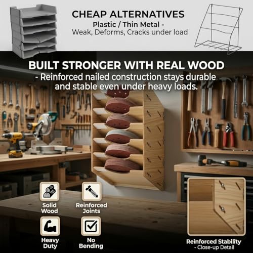 6 Tier Hanging Wooden Sandpaper Storage Holder